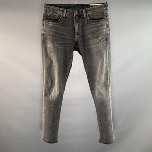 RAG & BONE Size 31 Grey Charcoal MED24S1215FHWB Wash Cotton Blend Low Rise Jeans